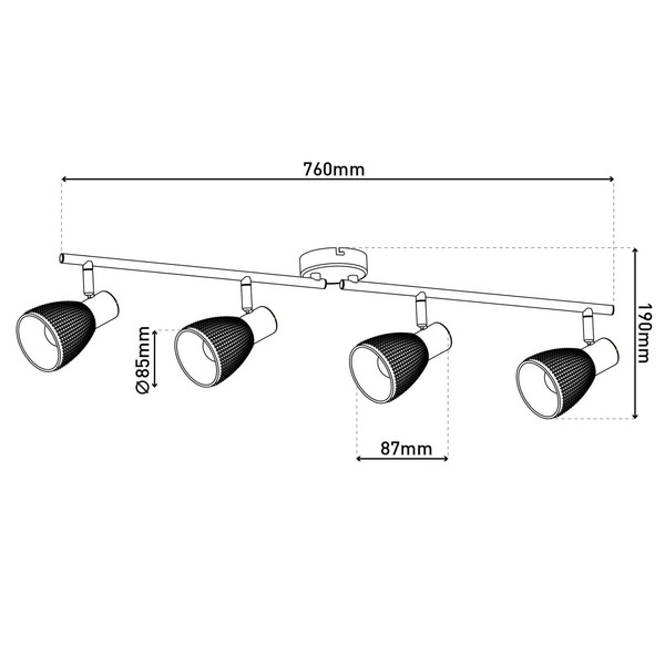  Näve Näve Lindita Ceiling Light, 4-bulb, Glass, Smoke Grey, E14 