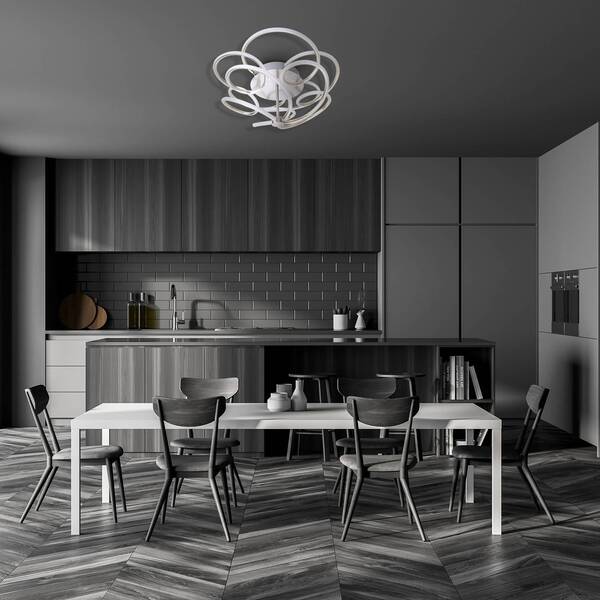  Näve Näve Rizardo Led Ceiling Light, Step-dim, Satin Nickel 