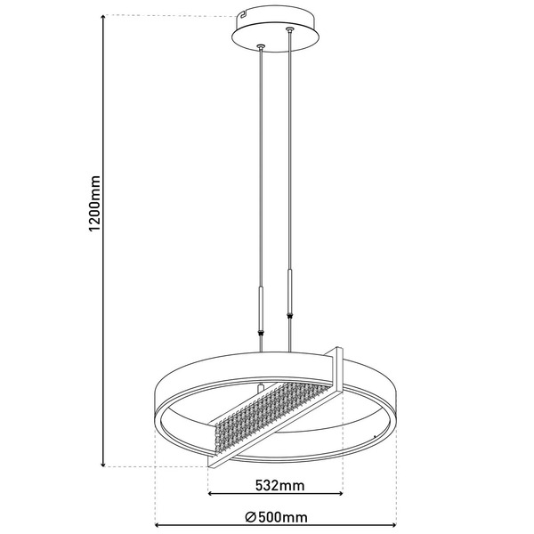  Näve Näve Yvaris Led Pendant Light, Silver, Cct, Remote Control 