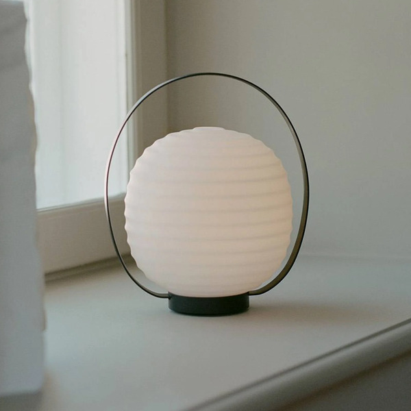  New Works New Works Led Rechargeable Table Lamp Lantern, White, Glass, Dimmable 