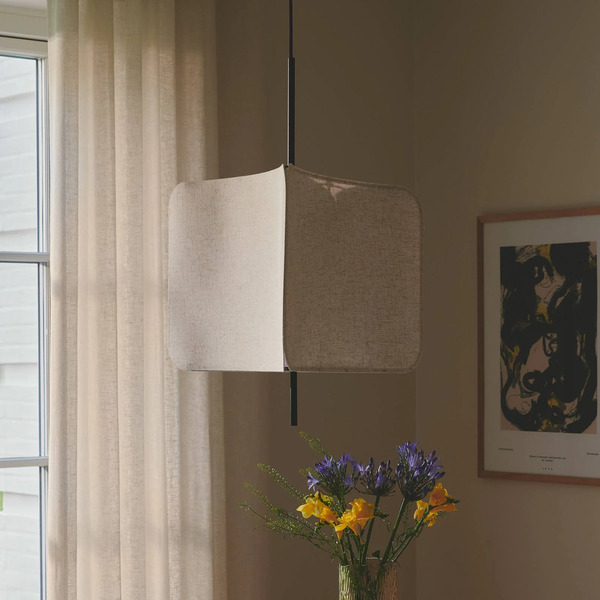  Nordlux Nordlux Tinto Pendant Light, Triangular Textile Shade, Black/beige 