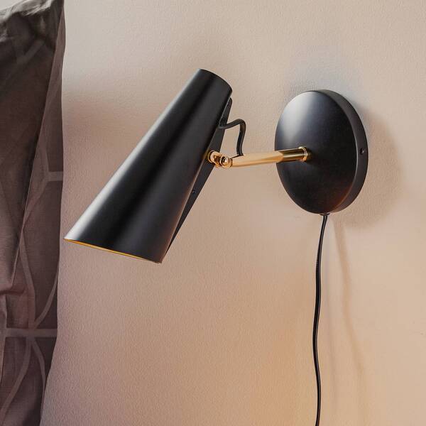  Northern Northern Birdy Short Wall Light, Black/brass 