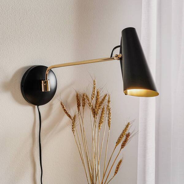  Northern Northern Birdy Swing Wall Light, Black/brass 