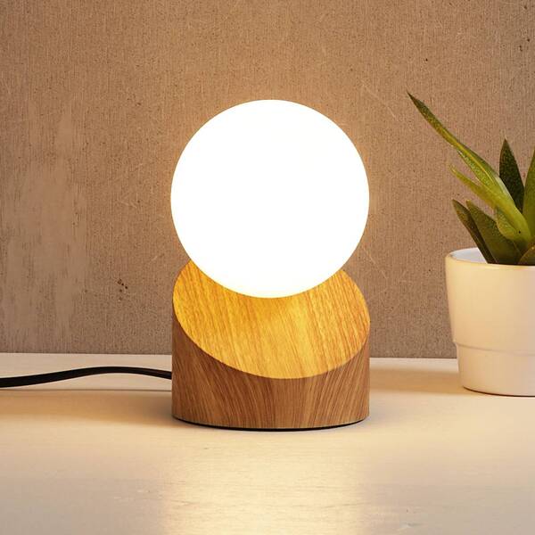  Nowa Nowa Alisa Led Table Lamp, Base With A Wood Finish 