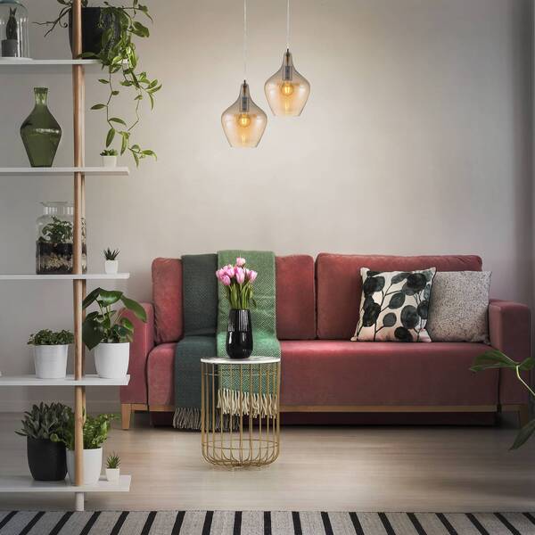  Nowa Nowa Paso Hanging Light Made Of Glass, 1-bulb, Amber 