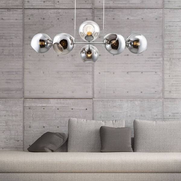  Nowa Nowa Pilar Glass Pendant Light, 8-bulb, Smoky Grey 
