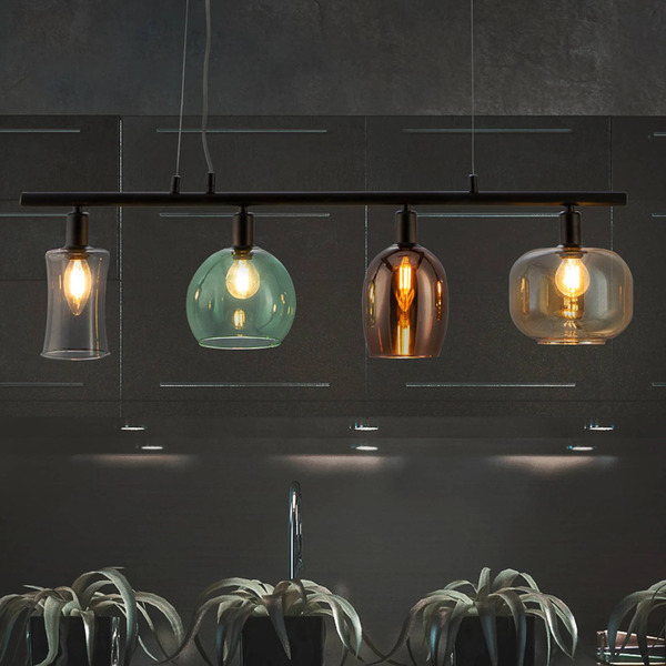  Nowa Nowa Telesto Hanging Light, Glass Lampshades, 4-bulb 