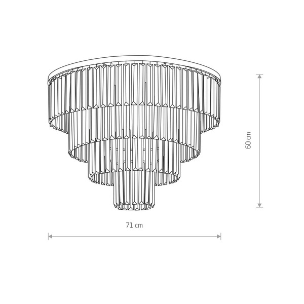  Nowodvorski Lighting Nowodvorski Lighting Cristal Ceiling Light, Transparent/black, ø 71 Cm 