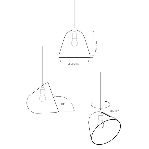  Nyta Nyta Tilt Pendant Light, Red 3m Cable, White 