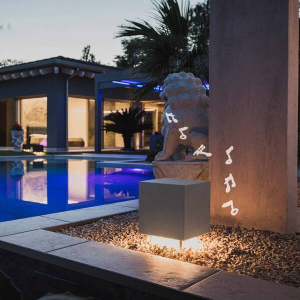  Olev Olev Cemento Led Pillar Light With A Speaker 