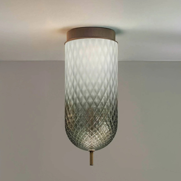  Olev Olev Led Ceiling Lamp Curuba, Brown, Glass, Height 40 Cm 2,700 K 