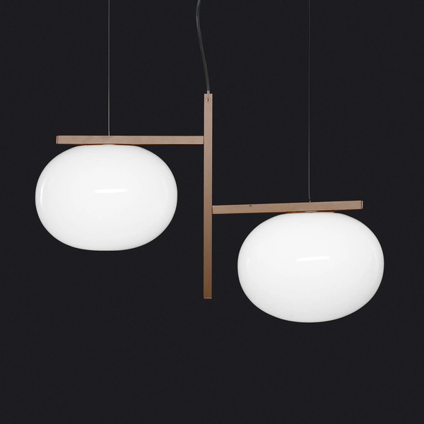  Oluce Oluce Alba 468 Pendant Light, 2-bulb, Bronze 