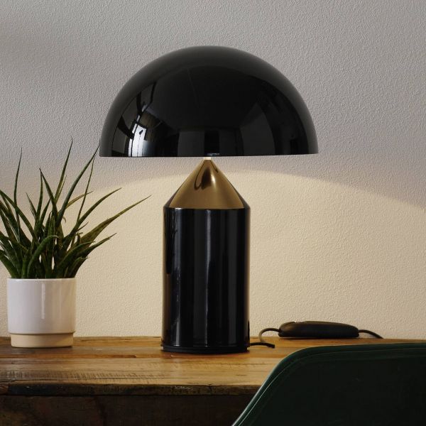  Oluce Oluce Atollo Table Lamp, Dimmable, ø38cm, Black 