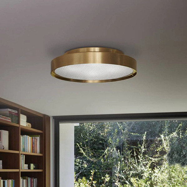  Oluce Oluce Berlin Ceiling Light, ø 50 Cm, Brass-coloured Anodised 