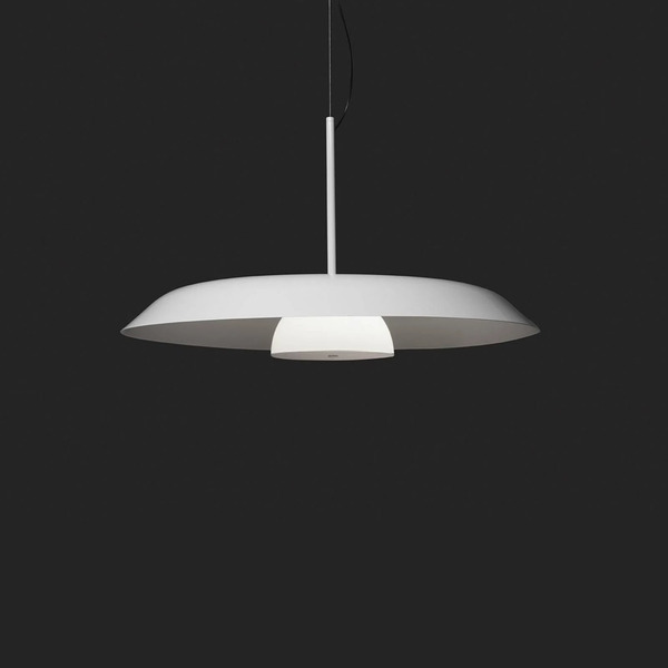  Oluce Oluce Led Hanging Light Iride, ø 55 Cm, White, Metal, Glass 