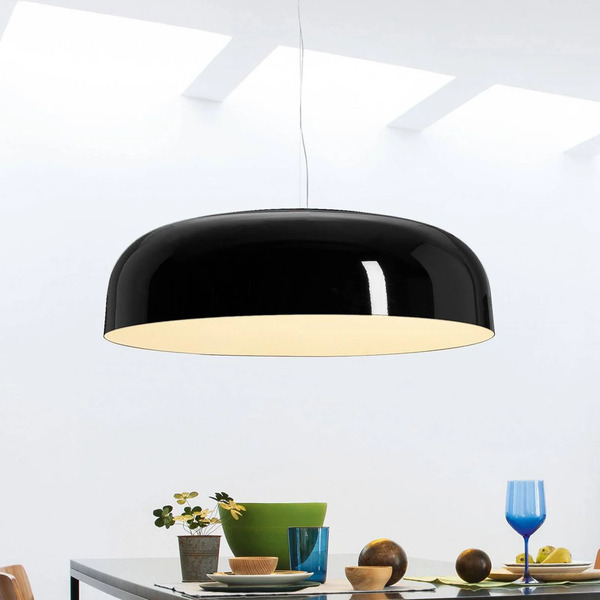  Oluce Oluce Led Pendant Light Canopy, ø 60 Cm, Black, Aluminium 