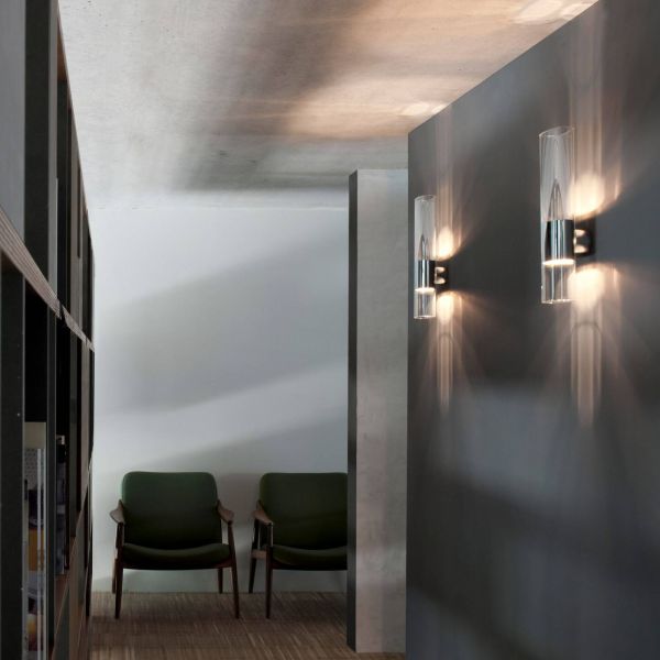  Oluce Oluce Line Wall Light, Transparent, Height 43 Cm 