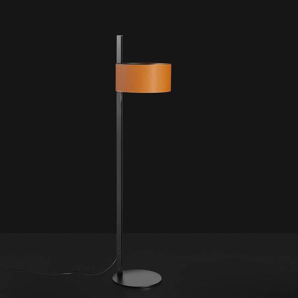  Oluce Oluce Parallel 396 Floor Lamp, Brown Leather 