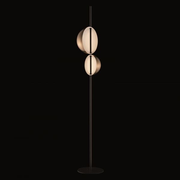  Oluce Oluce Superluna 397 Led Floor Lamp, Brass 