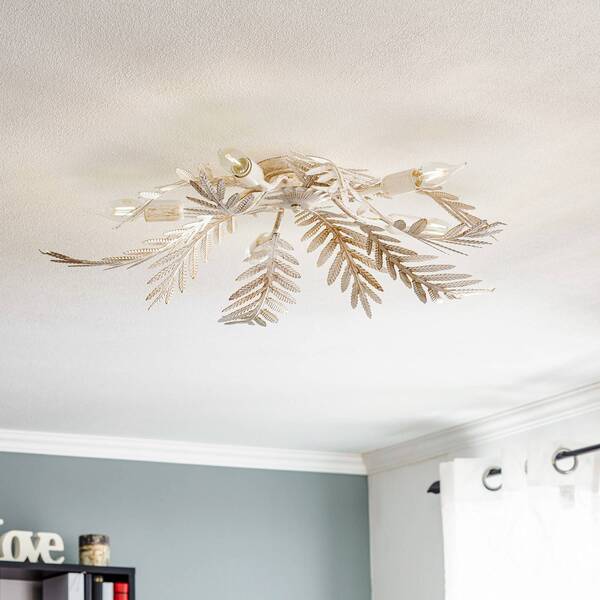  Onli Onli Felce Ceiling Lamp In Fern Design, Ivory, 70 X 70 Cm 