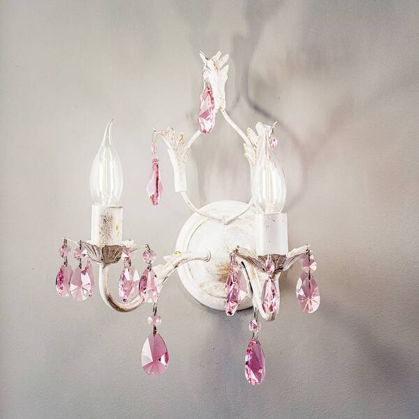  Onli Onli Kate Wall Light, 2-bulb, White, Rose Crystals 