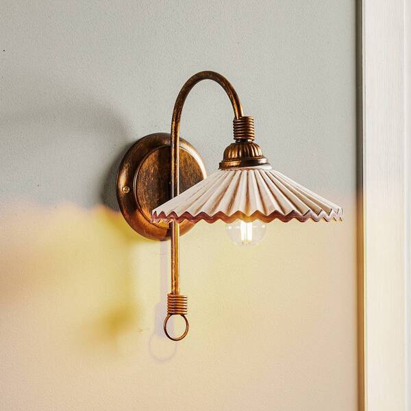  Onli Onli Rosina Wall Light, Bronze With Pink Ceramic Shade 