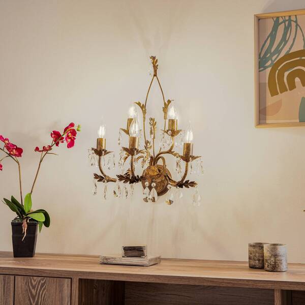  Onli Onli Teresa Crystal Wall Light, Bronze, 5-bulb 