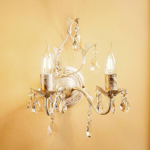  Onli Onli Teresa Crystal Wall Light, Ivory, 2-bulb 