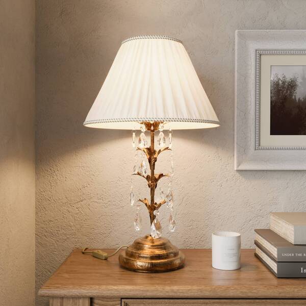  Onli Onli Teresa Table Lamp With Crystals And Textile Shade 