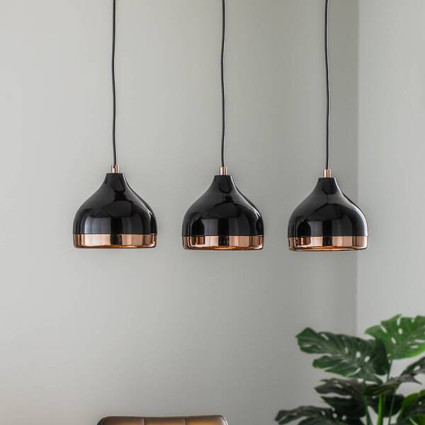 Opviq Opviq Hanging Light Yildo 6877 3-bulb Linear Black/copper 