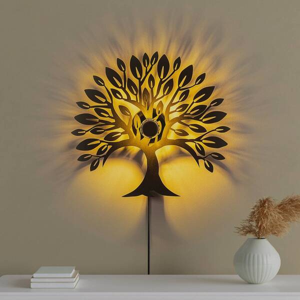  Opviq Opviq Wall Lamp Heart Tree V2, Black, Metal, Plug, Switch 