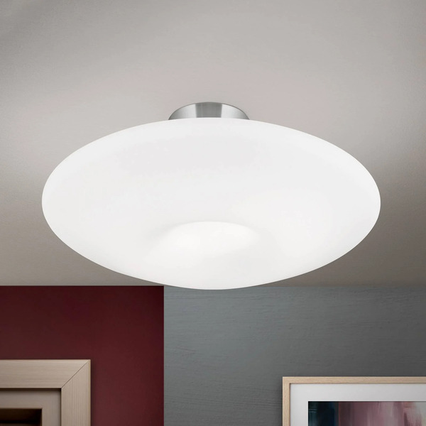  Orion Orion Blanc Ceiling Light, Opal Glass, Matt Nickel 