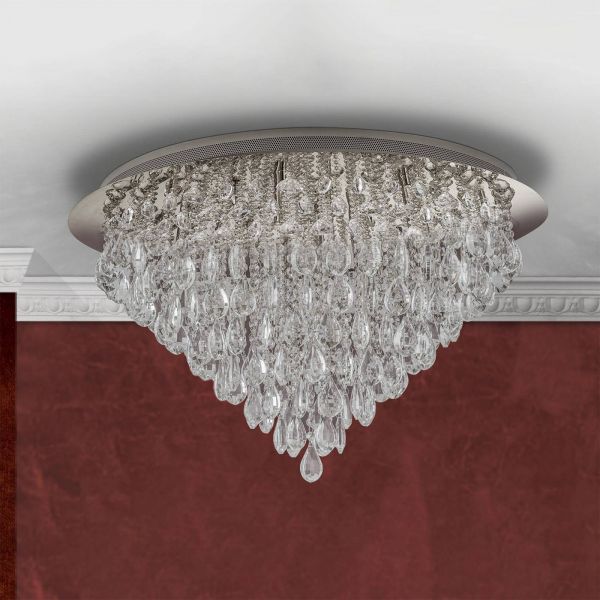 Orion Orion Celeste Ceiling Lamp With K9 Crystals, ø75cm Chrome 