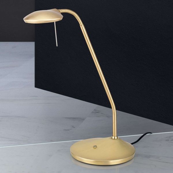  Orion Orion Cobra Led Table Lamp In Matt Brass 