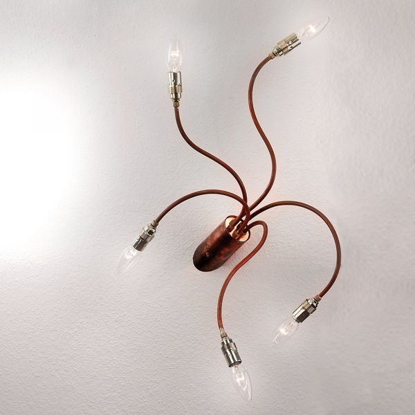  Orion Orion Five-bulb Brazona Ceiling Light, Copper Look 