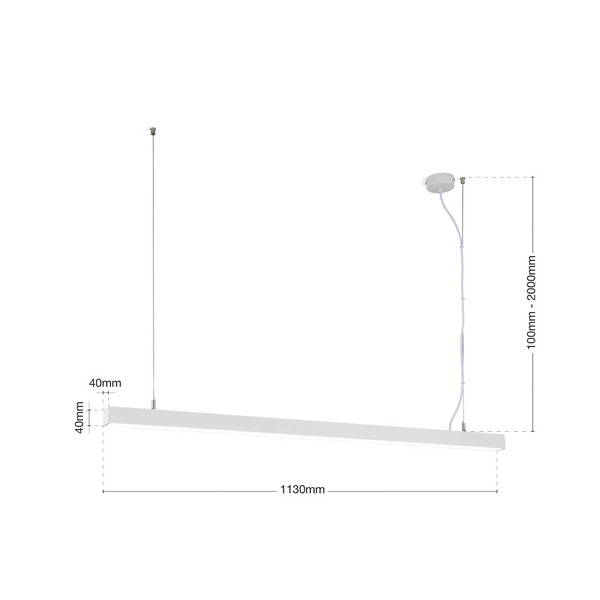  Orion Orion Led Ceiling Light Bounce, White, Length 113 Cm, Cct, Aluminium 