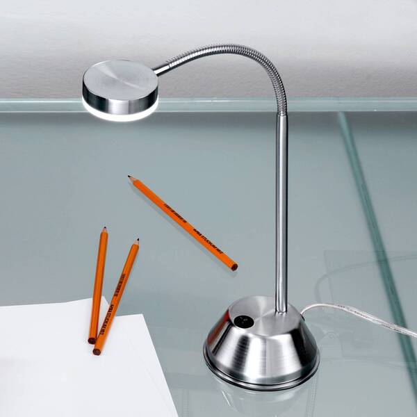  Orion Orion Mira Led Table Lamp, Satin Nickel 