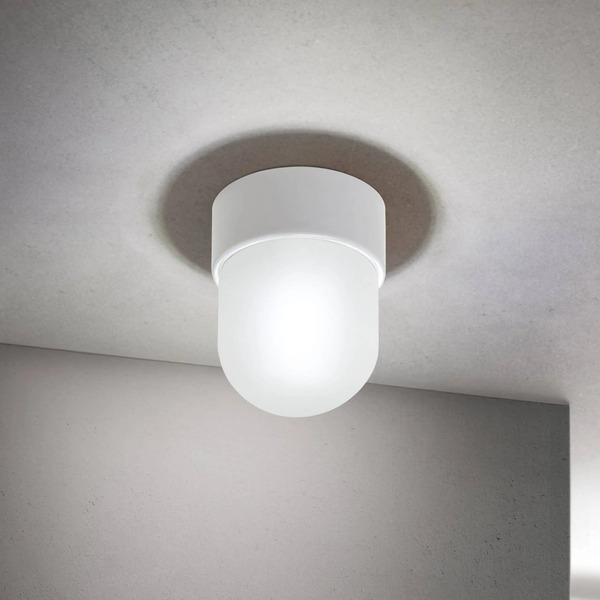  Orion Orion Ostia Ceiling Light, White, Ceramic, Satin Glass, E27 
