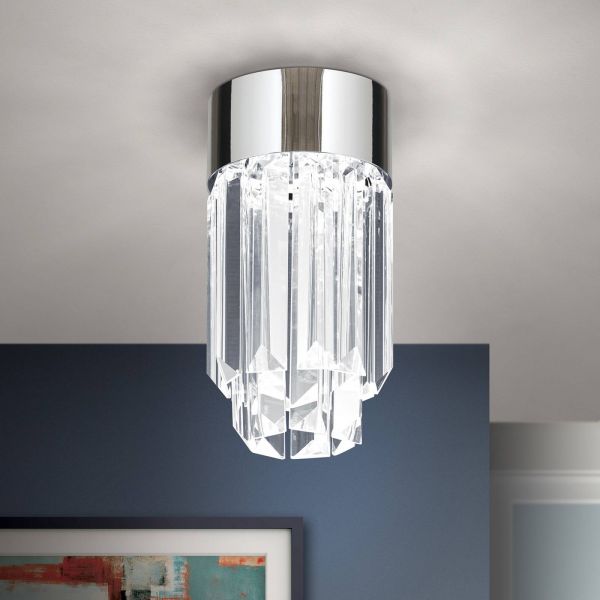  Orion Orion Prism Led Ceiling Light Crystal Glass ø10cm Chrome 