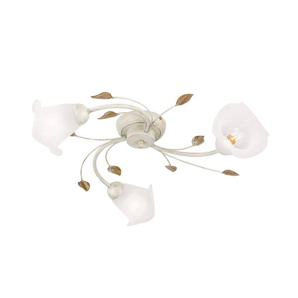  Orion Orion Sisi Ceiling Light, Three-bulb, Ivory Gold 