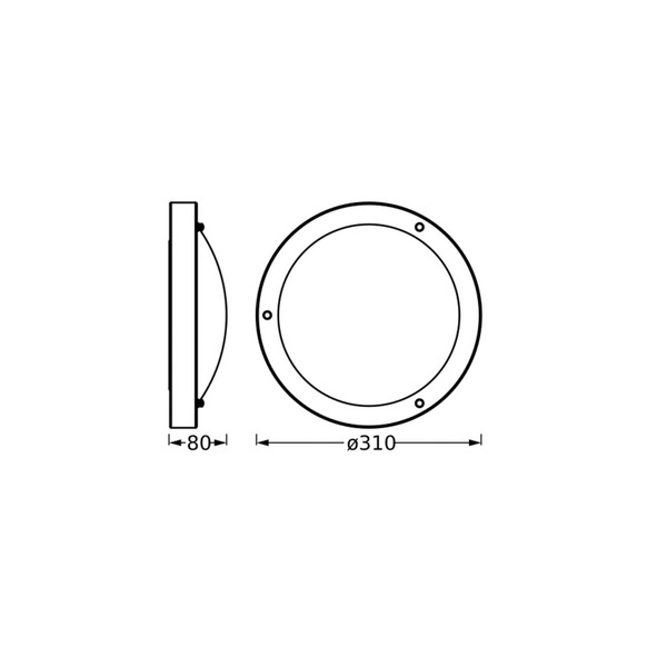  Osram Osram Ceiling Lamp Bathroom, Chrome, ø 31 Cm, Metal/glass Ip44 