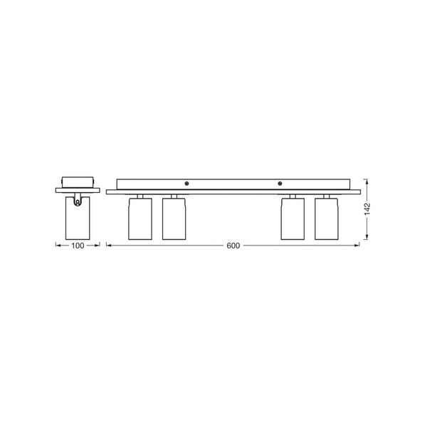  Osram Osram Ceiling Spotlight Mercury, White, 4 Gu10-led Spots Dimmable 927 