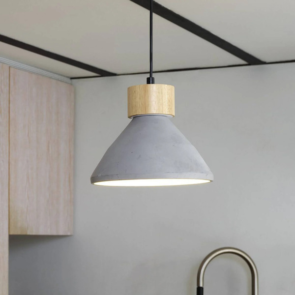  Osram Osram Concrete Wood Hanging Light, Grey, ø 22 Cm, Concrete, E27 
