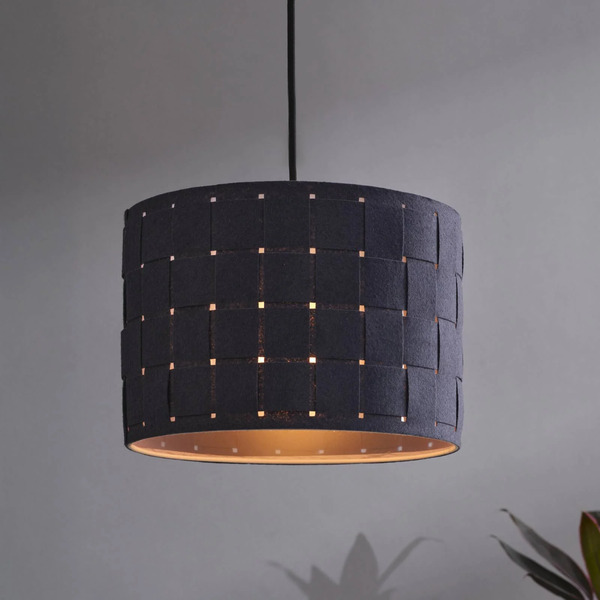  Osram Osram Hanging Light Decor Felt Weaving, ø 28 Cm, Grey, Felt E27 