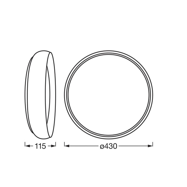  Osram Osram Led Ceiling Lamp Orbis Livia, ø 43 Cm, Grey, Metal Dimmable 