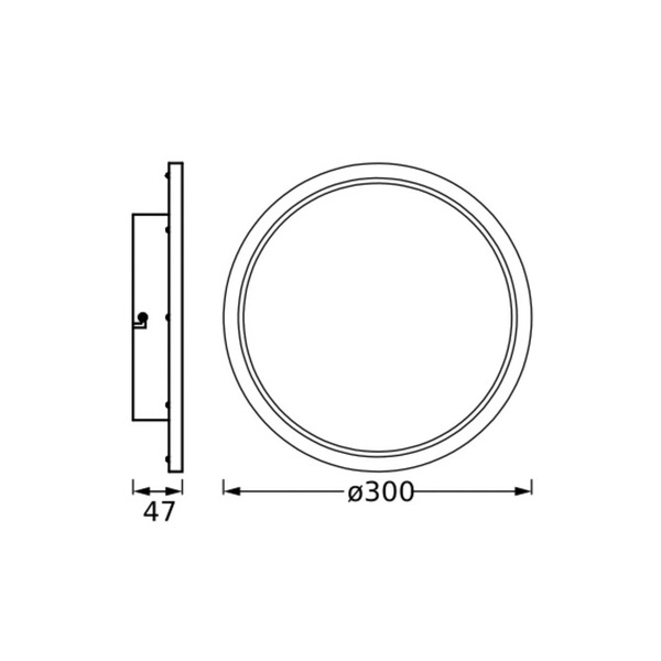  Osram Osram Led Ceiling Light Bathroom, Black, ø 30 Cm, Ip44 Cct 