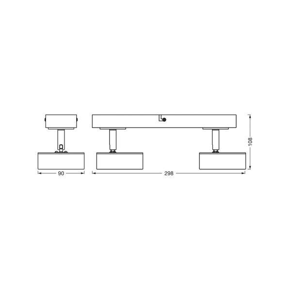  Osram Osram Led Ceiling Spotlight Pluto, White, 2 Spots, Metal, 3,000 K 