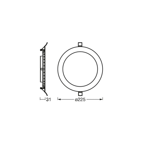  Osram Osram Led Recessed Ceiling Light Slim, ø 23 Cm, 6,500 K, White 
