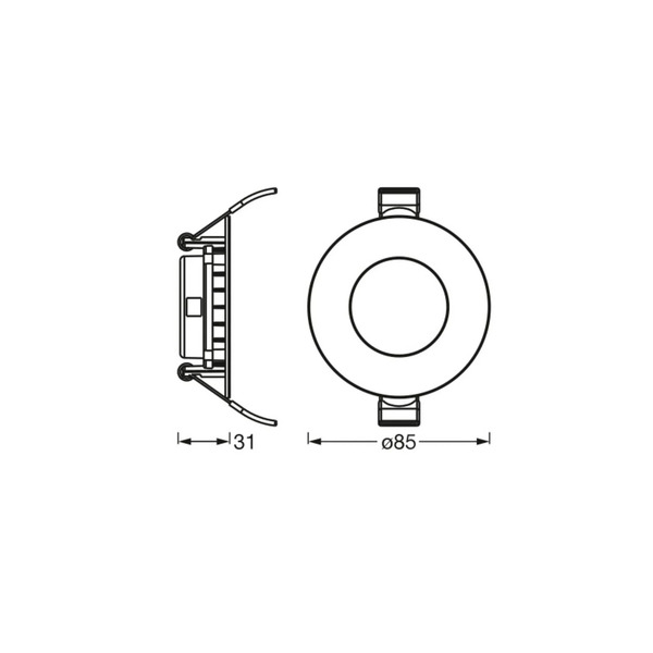  Osram Osram Led Recessed Ceiling Light Slim, ø 9 Cm, 6,500 K, White 