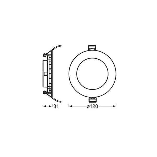  Osram Osram Led Recessed Ceiling Light Slim, ø 12 Cm, 4,000 K, White 